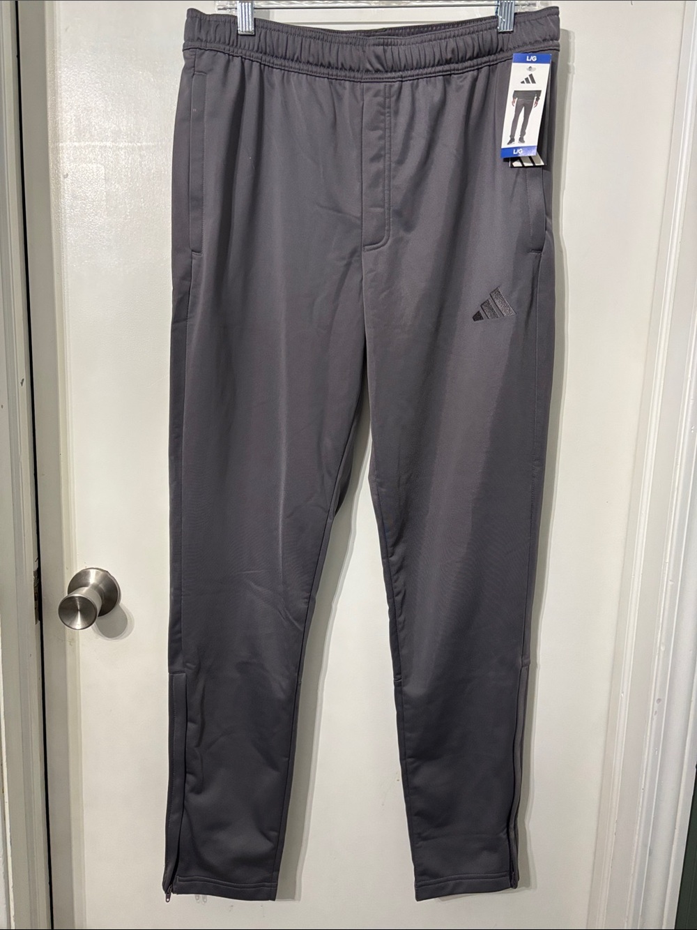 adidas Men's Charcoal Gray Track Joggers